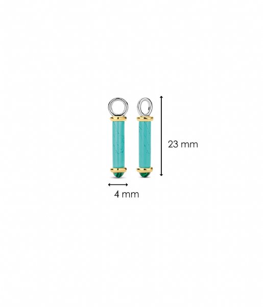 TI SENTO - Milano  925 Sterling Zilveren Ear Charms 9234 Turquoise (9234TQ)