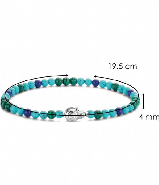 TI SENTO - Milano  925 Sterling Zilveren Bracelet 2908 Turquoise- Malachite (2908TM)