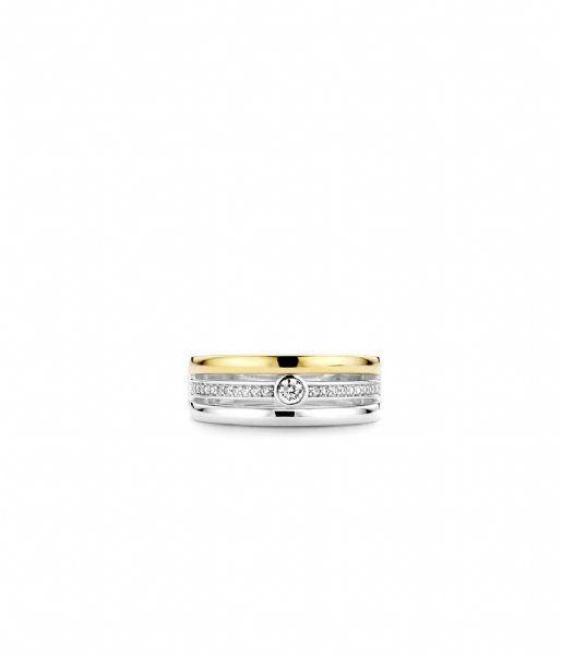 TI SENTO - Milano  925 Sterling Zilver Ring 12094 Silver gold plated (12094ZY)