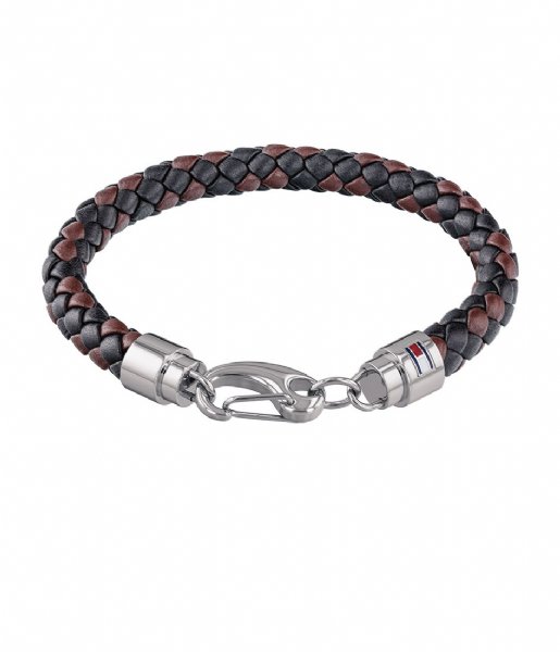 Tommy Hilfiger  Woven Leather Bracelet Zwart/bruin (TJ2790047)