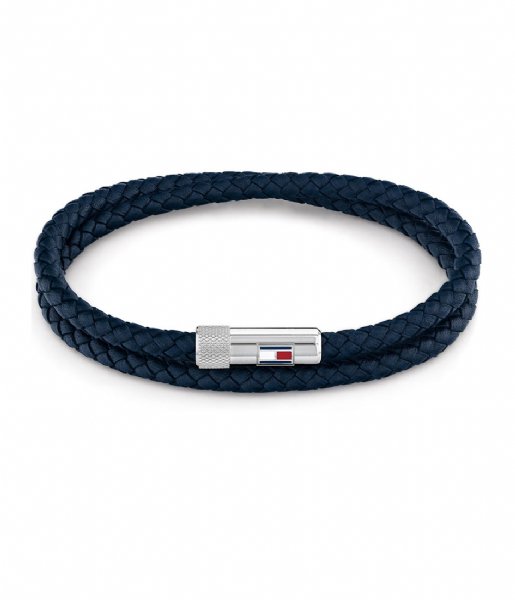 Tommy Hilfiger  Double Wrap Leather Bracelet Blauw (TJ2790264S)