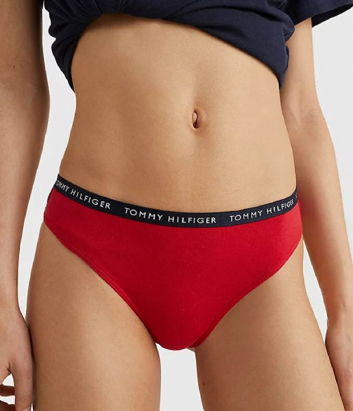 Tommy Hilfiger  3P Thong White Desert Sky Primary Red (0WS)