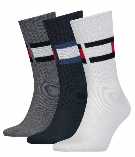 Tommy Hilfiger  Men Sock 3P Flag White/Navy/Grey (002)