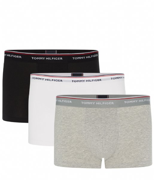 Tommy Hilfiger Boxershort 3P Trunk Black grey heather white (004) Tommy Hilfiger Boxershort 3P Trunk Black grey heather white (004)