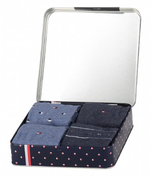 Tommy Hilfiger  Sock 4P Tin Giftbox Jeans (003)