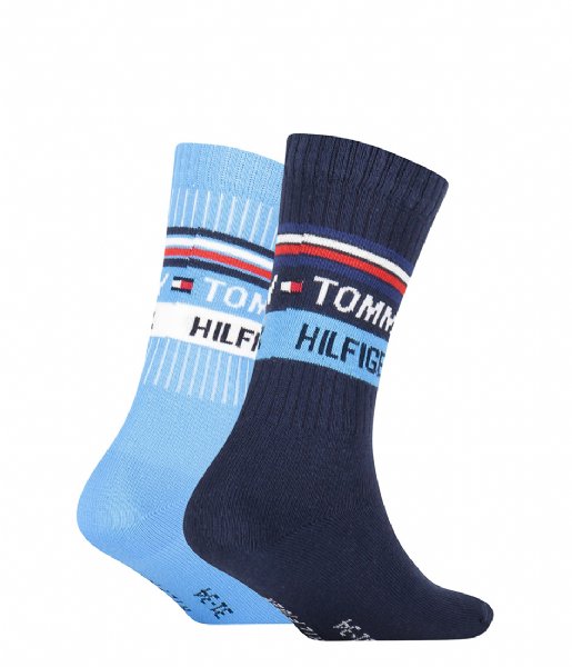 Tommy Hilfiger  Kids Sock 2P Logo Ribbon Blue Combo (035)