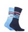 Tommy Hilfiger  Kids Sock 2P Logo Ribbon Blue Combo (035)