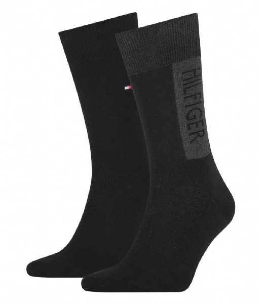 Tommy Hilfiger  Sock 2P Logo Block Black (001)