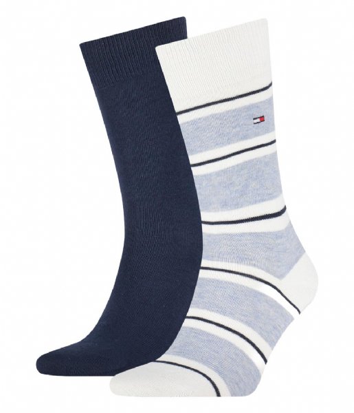 Tommy Hilfiger  Sock 2P Rugby Colorblock Blue (002)