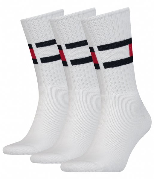 Tommy Hilfiger  Men Sock Flag 3-Pack White (001)
