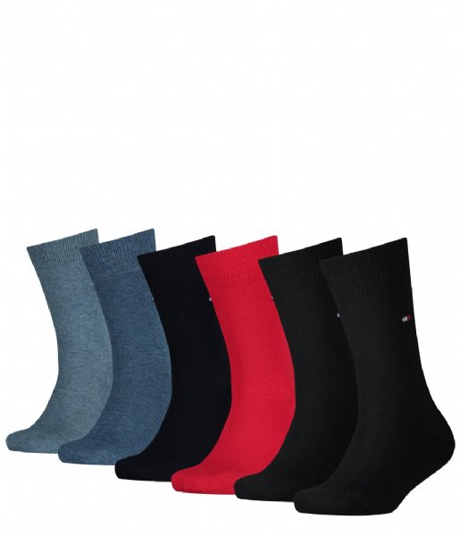 Tommy Hilfiger  Children Sock Basic 6P 6-Pack Black Combo (001)
