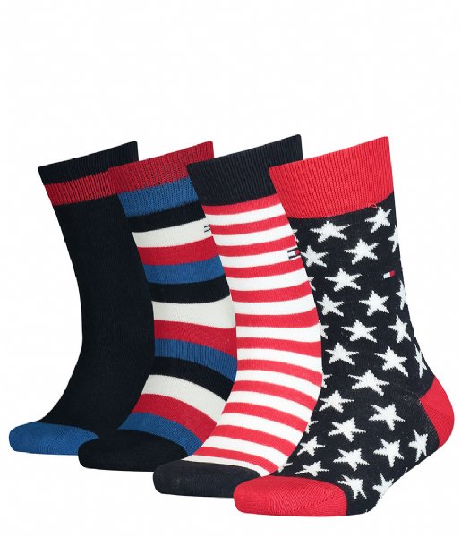 Tommy Hilfiger  Kids Basic Stripe en Stars Only Sock 4-Pack Tommy Original (002)