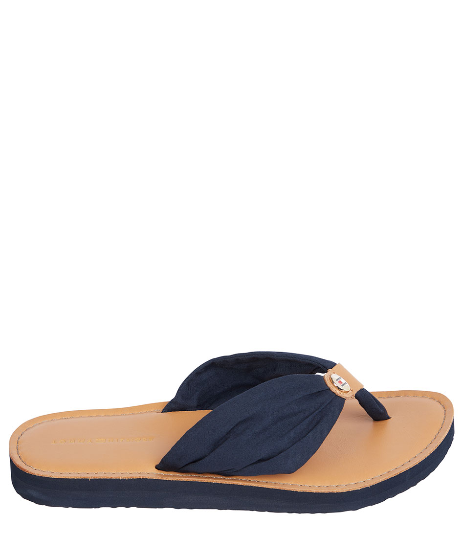 tommy hilfiger leather footbed flip flops