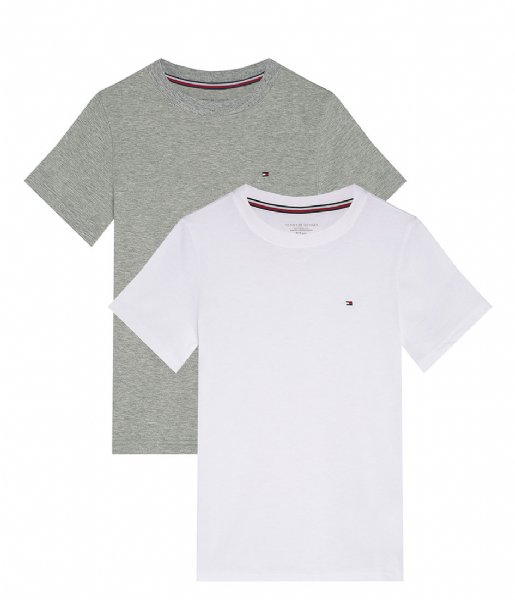 Tommy Hilfiger  2P Cn Tee Short Sleeve Mid Grey Heather White (0UD)