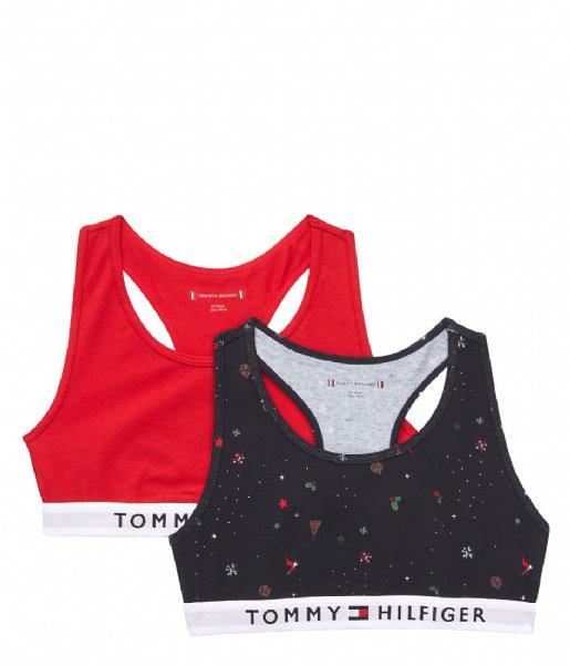 Tommy Hilfiger  2P Bralette Print Festive Scatter Primary Red (0WH)