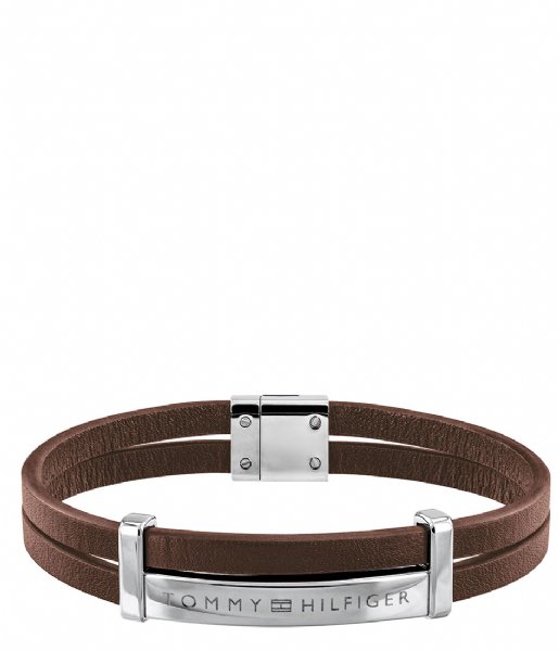 Tommy Hilfiger  Leather LD Bracelet SS Brown (TJ2790076)
