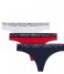 Tommy Hilfiger slip 3P Thong Tango Red/White/Navy Blazer (12) Tommy Hilfiger slip 3P Thong Tango Red/White/Navy Blazer (12)