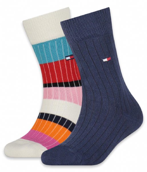 Tommy Hilfiger  Kids Seasonal Sock 2P Multicolor Stripe Off white (001)