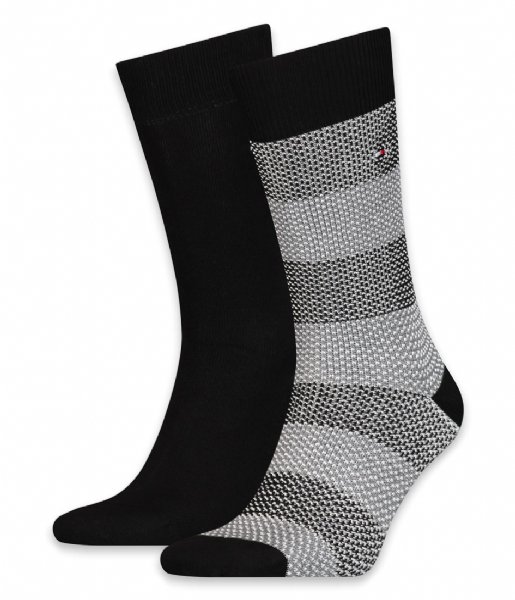 Tommy Hilfiger  Men Seasonal Boot Sock 2P Birdeye Stripe black (004)