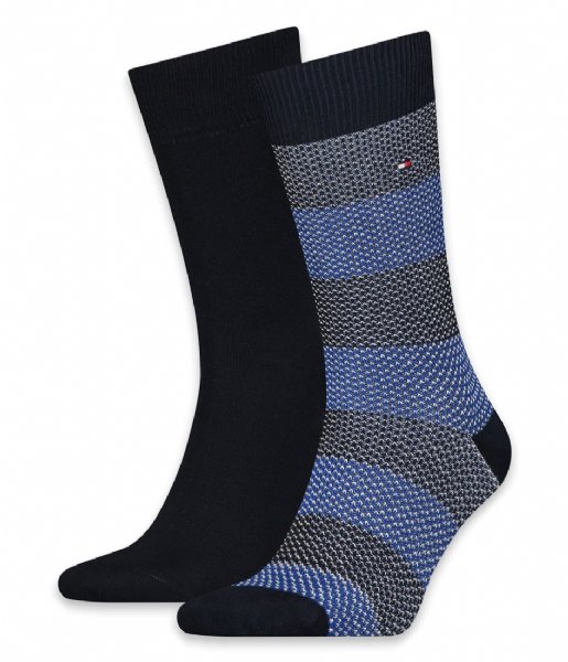 Tommy Hilfiger  Men Seasonal Boot Sock 2P Birdeye Stripe navy (001)