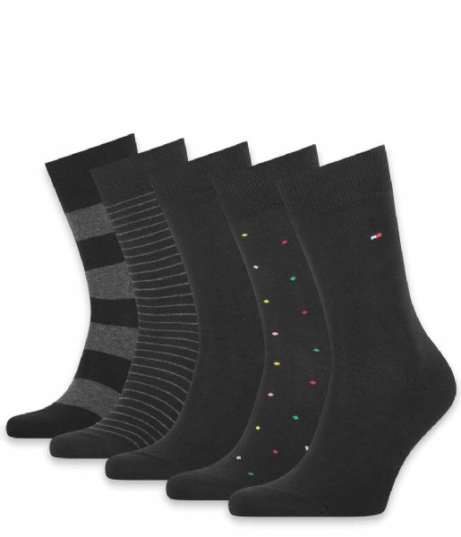 Tommy Hilfiger  Men Sock 5P Tin Giftbox  Stripe And Dot Black (2)