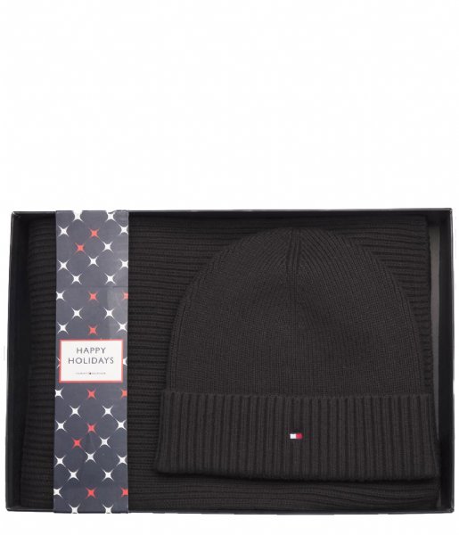 Tommy Hilfiger  Pima Cotton Beanie and Scarf Black (BDS)