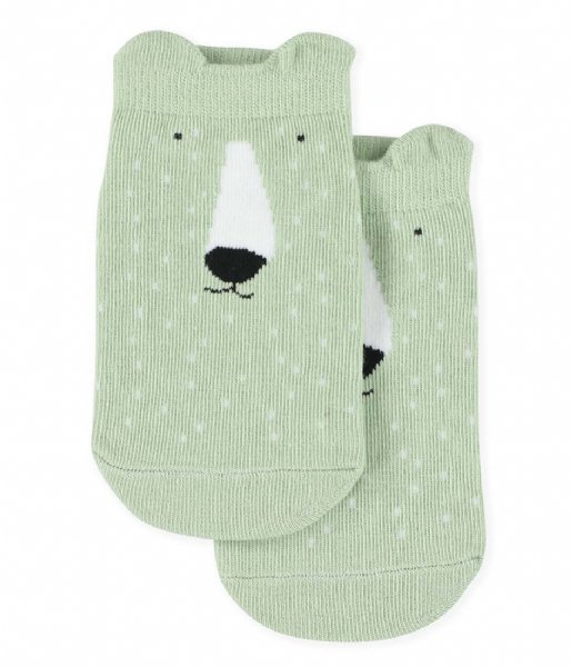 Trixie  Sneaker Socks 2 Pack Mr. Polar Bear Green