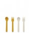 Trixie  Pla Spoon Fork 2 Pack Mustard