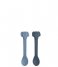 TrixieSilicone Spoon 2 Pack Mrs. Elephant Blue