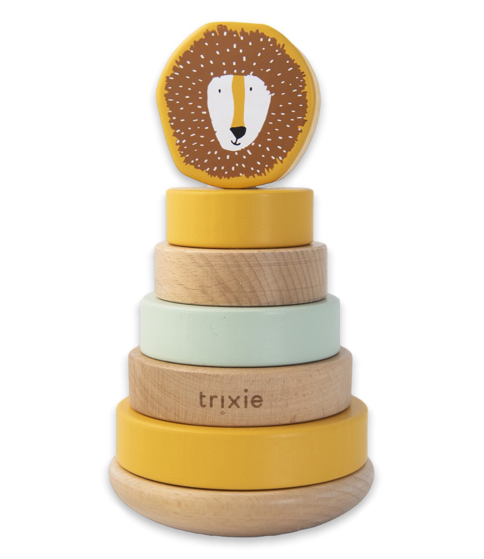 TRIXIE Baby Accessoires Wooden stacking toy Mr. Lion Geel online kopen