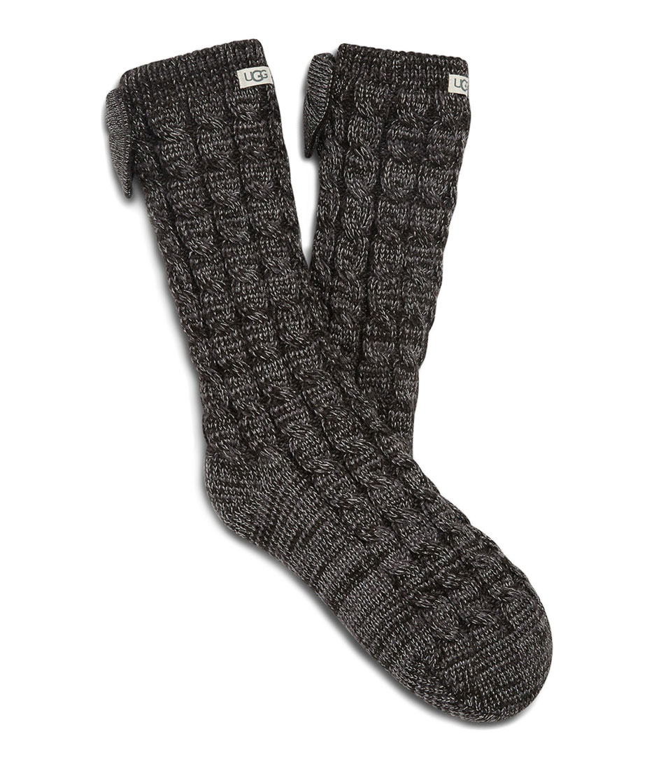 Ugg Laila sokken met strik en fleece voering voor Dames in Black, Acrylmix online kopen