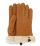 UGG  Shorty Glove W/ Leather Trim chestnut