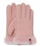 UGG  Shorty Glove W/ Leather Trim Pink Crystal