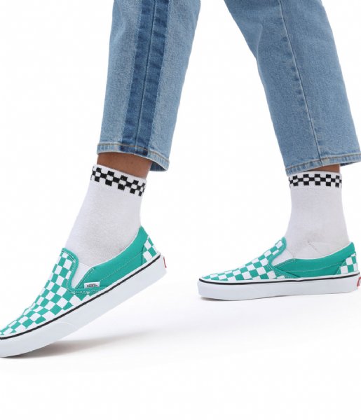 Vans Sneakers UA Classic Slip-On Checkerboard Pepper Green True White