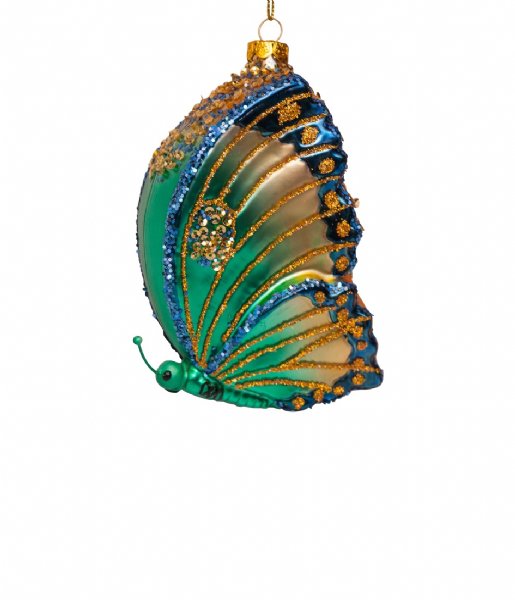 Vondels  Ornament glass butterfly H12cm Green