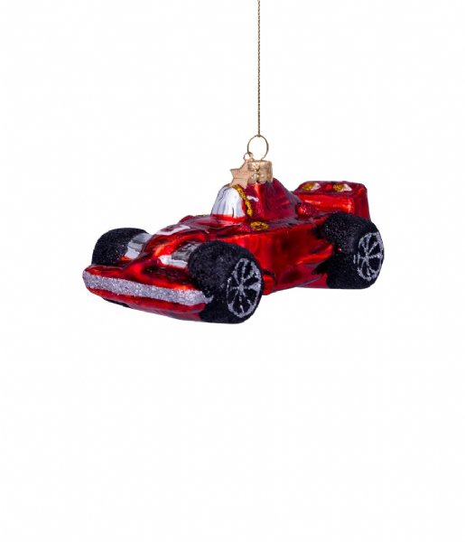 Vondels  Ornament glass racing car H10cm Red