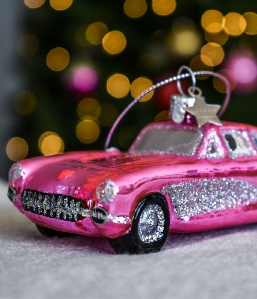 Vondels  Ornament glass car H4cm Pink