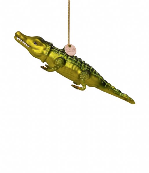 Vondels  Ornament glass crocodile H2.5cm Green
