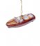 Vondels  Ornament glass boat H3.5cm Brown White