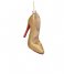 Vondels  Ornament glass glitter high heel shoe H10cm Gold
