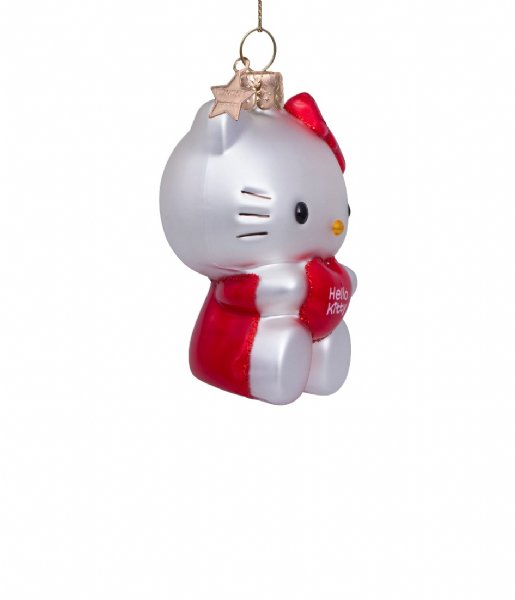 Vondels  Ornament glass Hello Kitty heart H9cm box Red