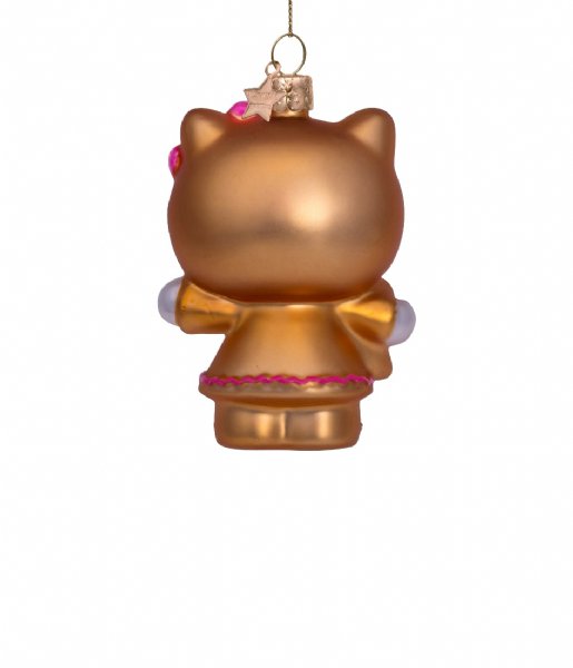 Vondels  Ornament glass Hello Kitty gingerbread H9cm box Gold