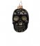 Vondels  Ornament glass skull head leopard print H8cm Black