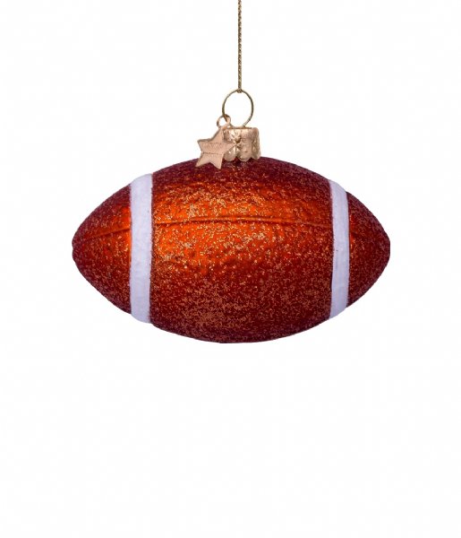 Vondels  Ornament glass American football H6.5cm Brown