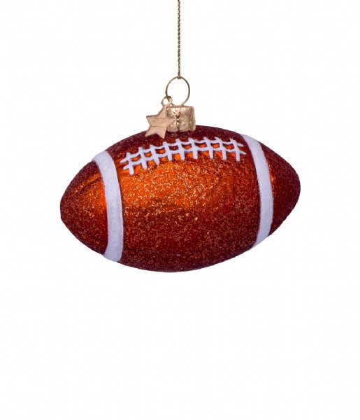 Vondels  Ornament glass American football H6.5cm Brown
