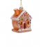 Vondels  Ornament glass gingerbread house multi H9.5cm Orange