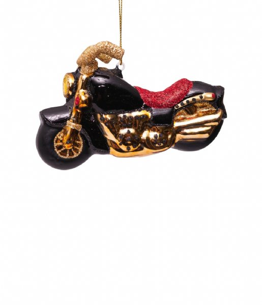 Vondels  Ornament glass motorcycle H9cm Black Gold