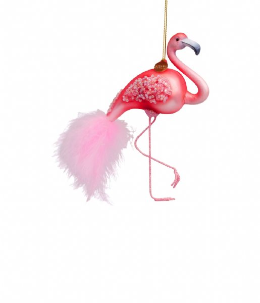Vondels  Ornament glass flamingo H15cm Pink