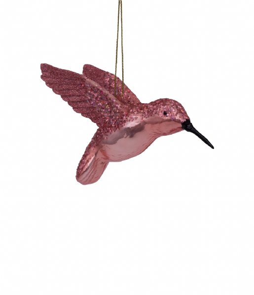 Vondels  Ornament glass opal hummingbird H11cm Pink