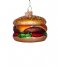 Vondels Kerstversiering Ornament glass multi color hamburger H6cm Brown